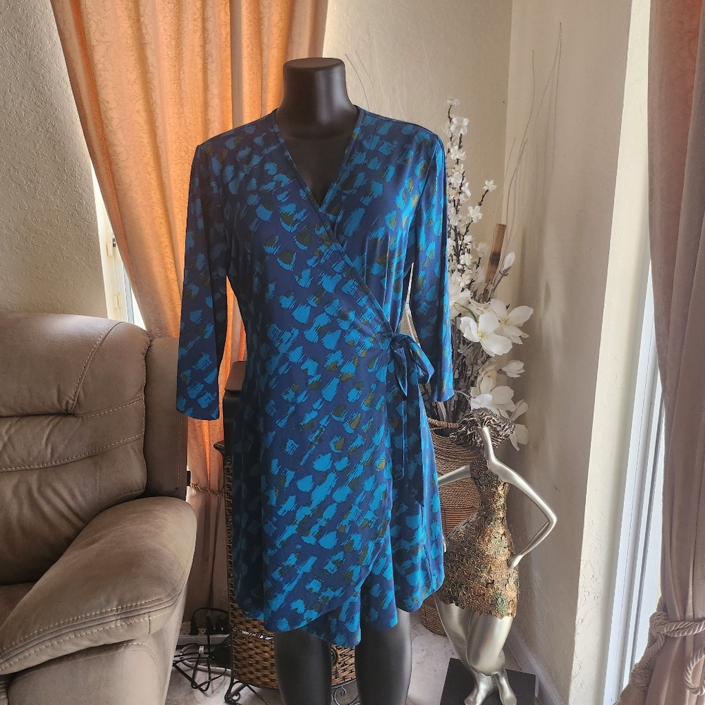 H by Halston wrap dress size M petite - Picture 1 of 5